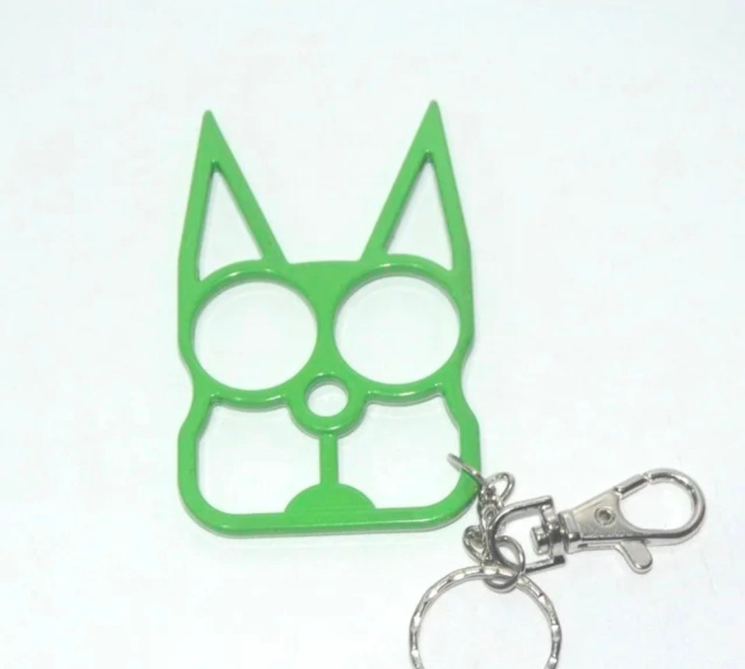 Safety Cat Keychains (Available in Blue, Black, Gold, Pink, Purple, LEOPARD Print, with or without Rhinestones