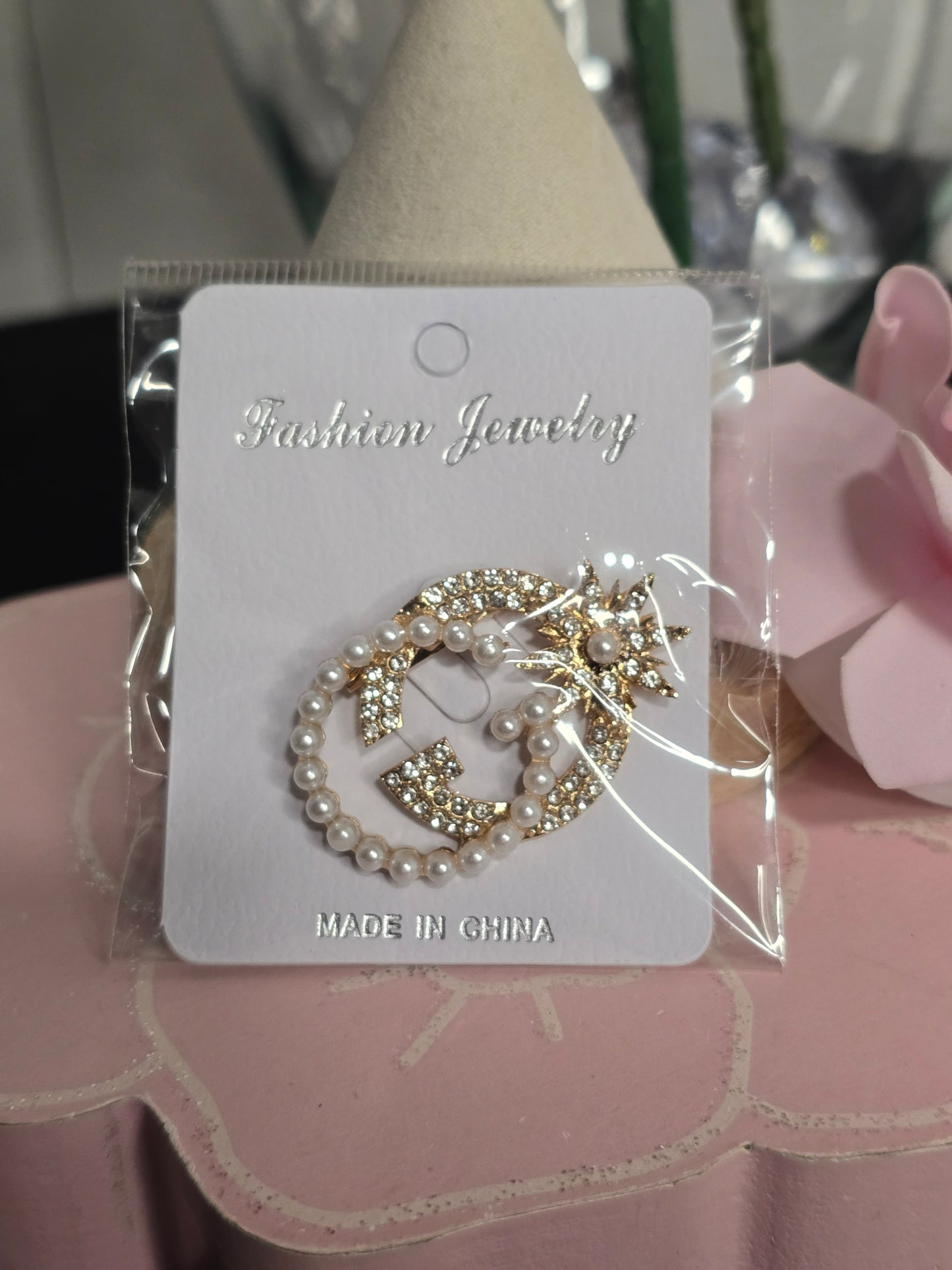 Gold or Silver Rhinestone Brooches (Handmade)