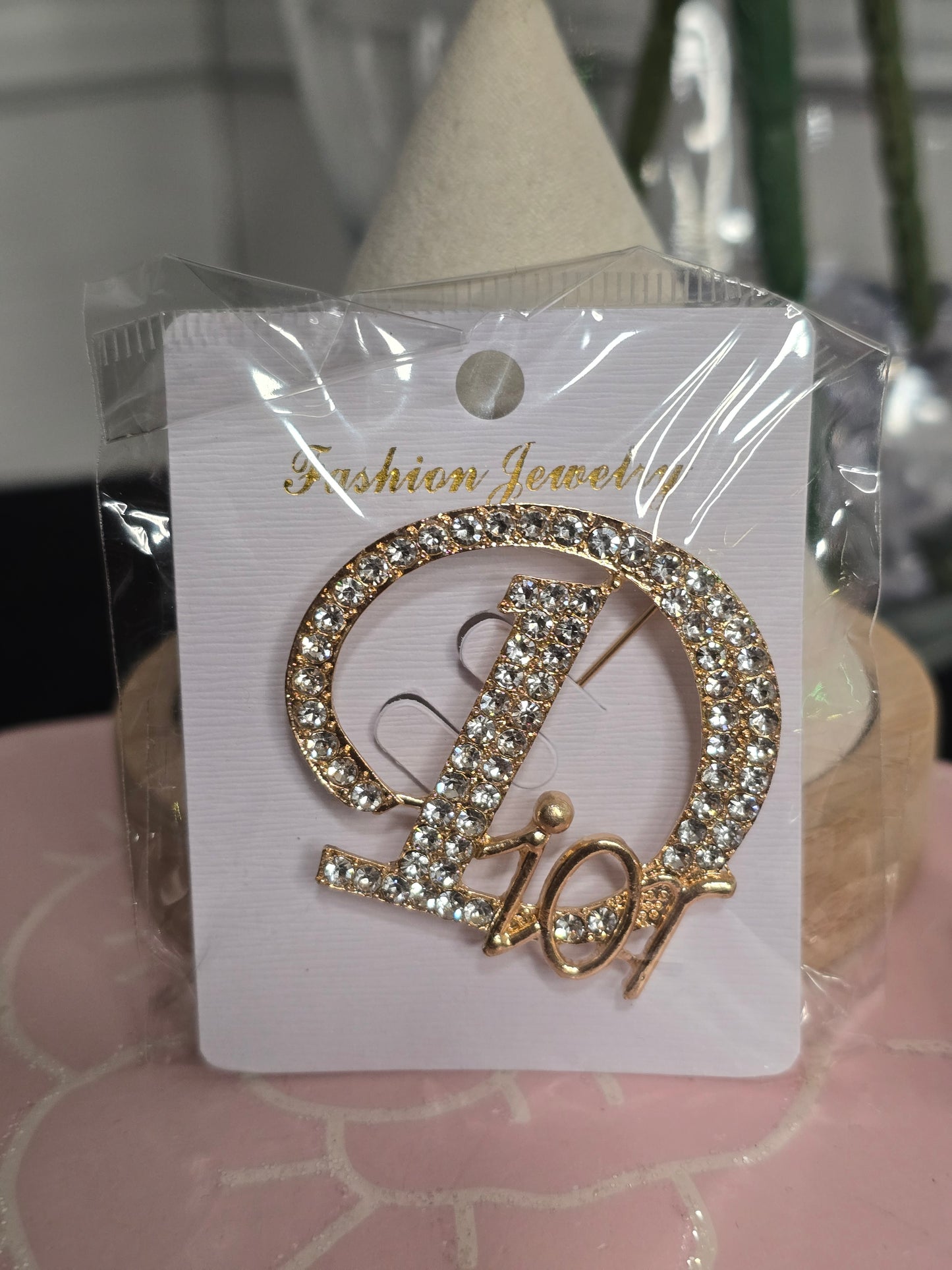 Gold or Silver Rhinestone Brooches (Handmade)