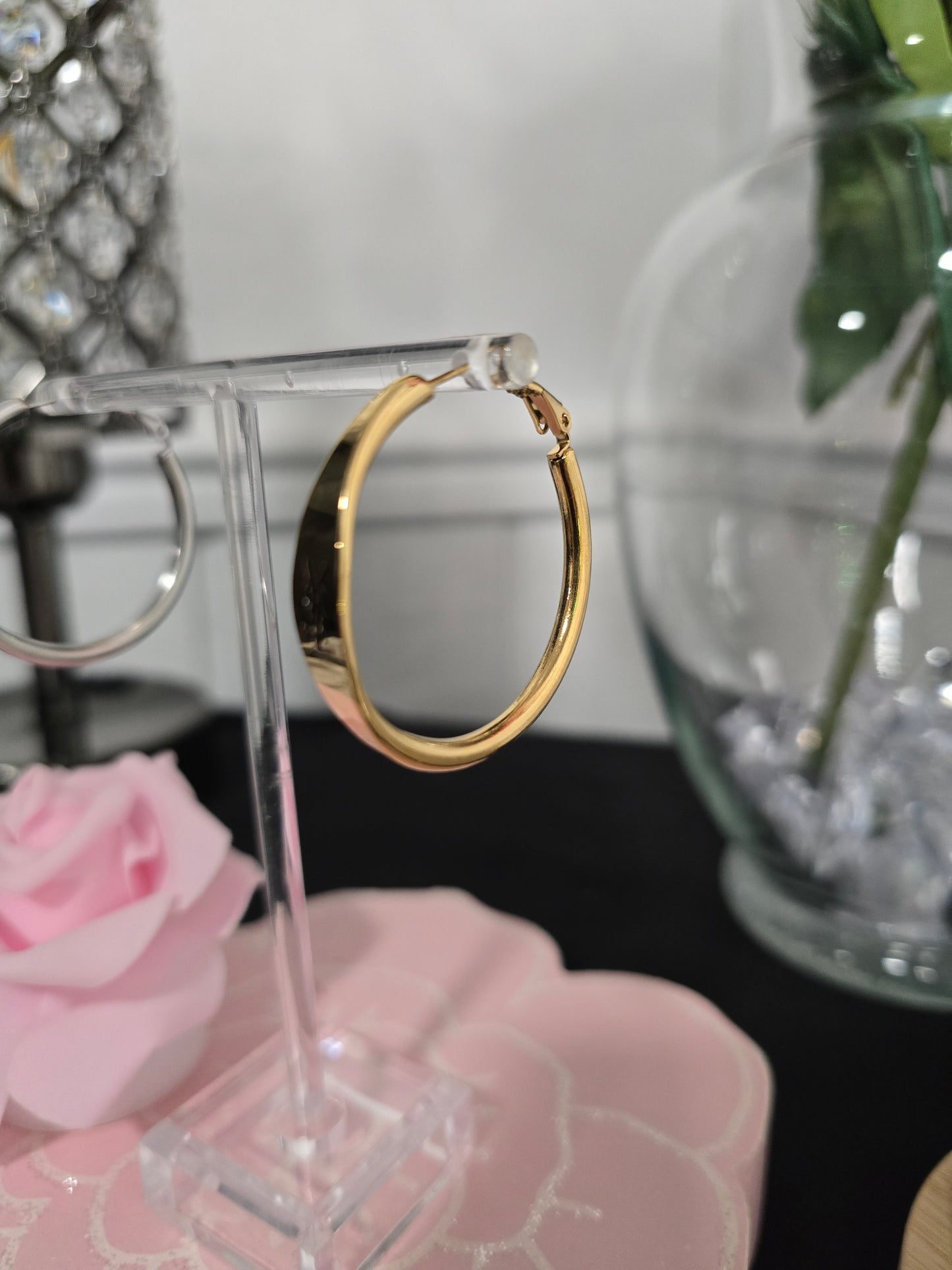 Gold or Silver Stainless Steel Hoop Earrings (ON SALE)