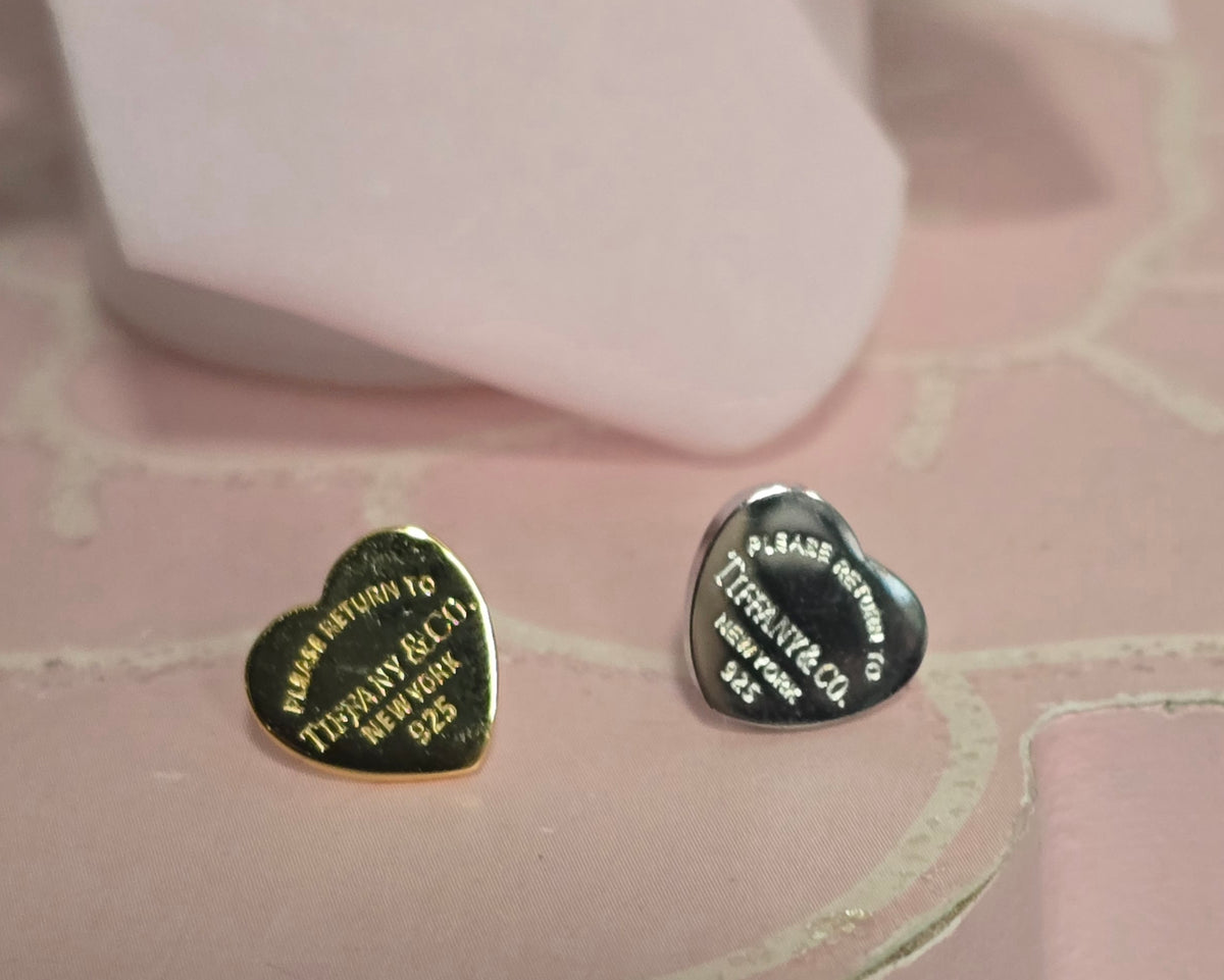 Gold and Silver Heart Stainless Steel Heart Earrings(ON SALE)