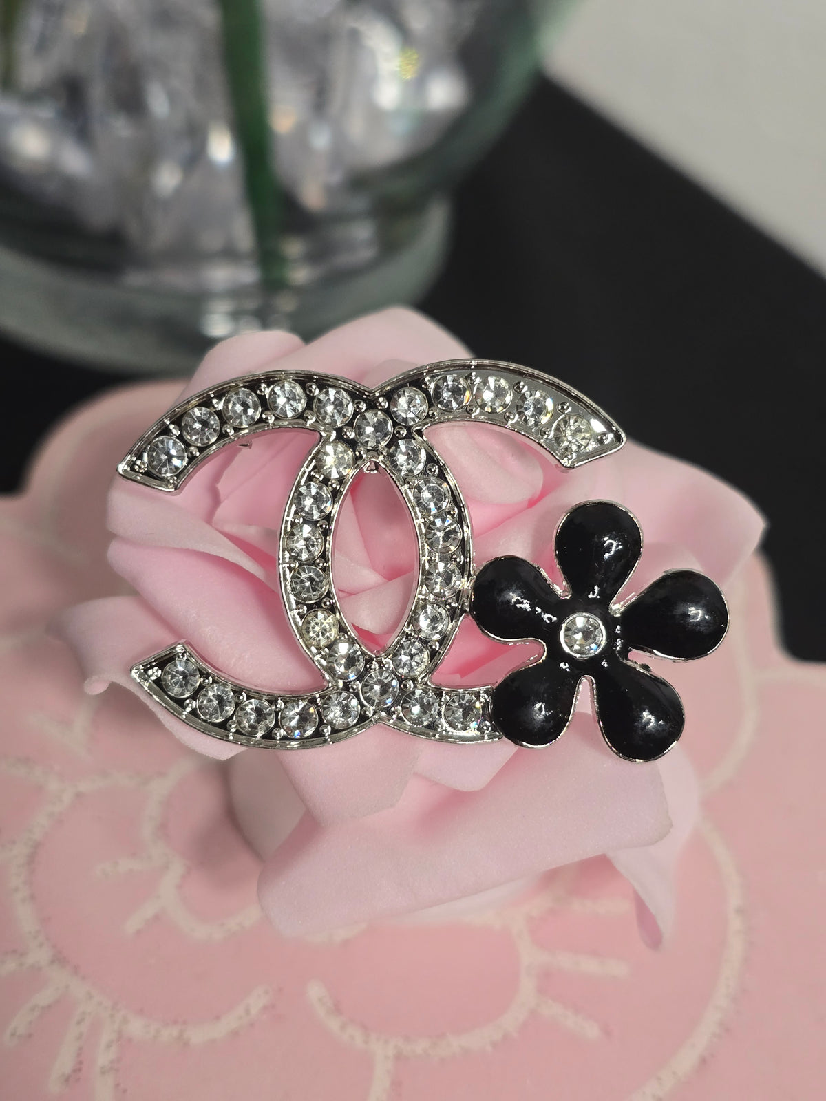 Gold or Silver Rhinestone Brooches (Handmade)