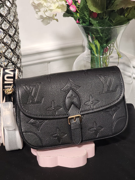 Black Embossed Diane Upcycled