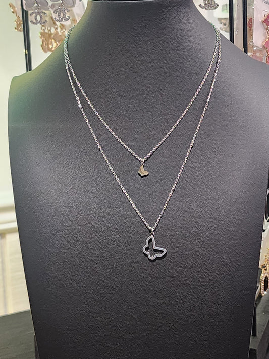 Silver Butterfly Necklace or Bracelet Stainless Steel
