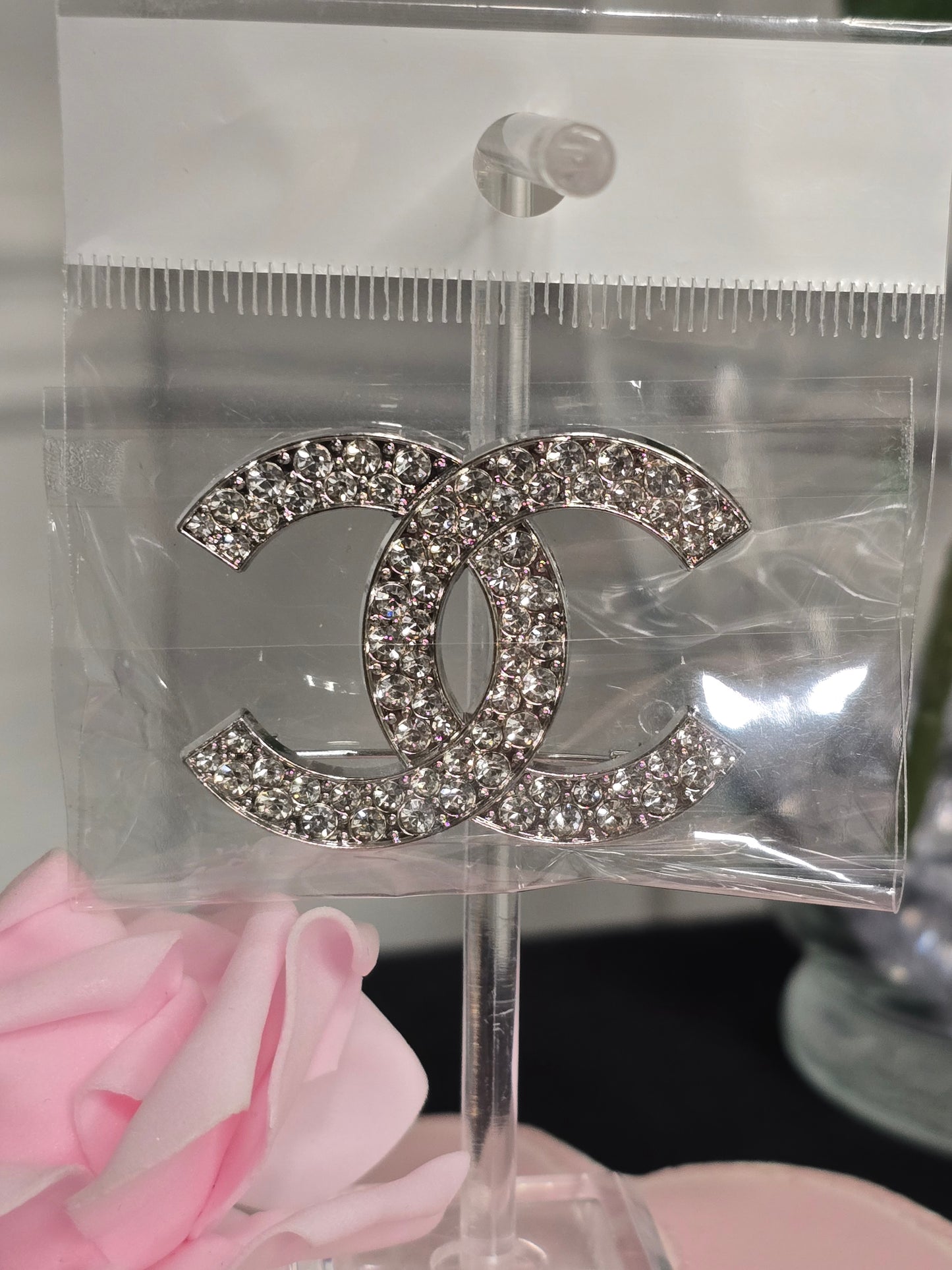 Gold or Silver Rhinestone Brooches (Handmade)