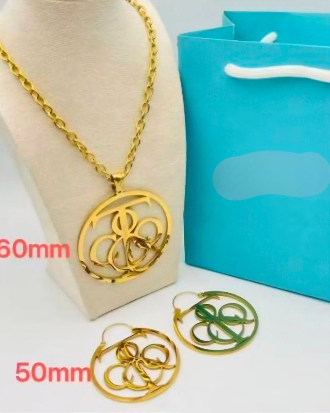 NEW Gold or Silver Stainless Steel Necklace with Earrings Sets