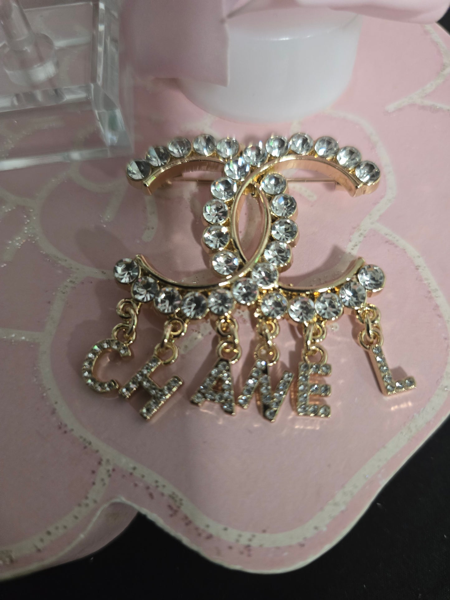 Gold or Silver Rhinestone Brooches (Handmade)