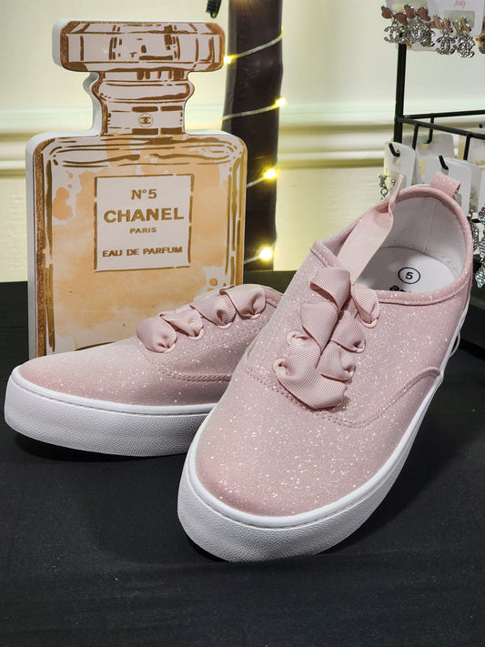Girls/Women's Shimmering Pink Tennis Shoes