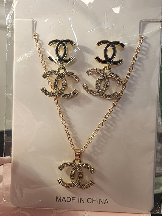 Gold Necklace with Earrings Sets