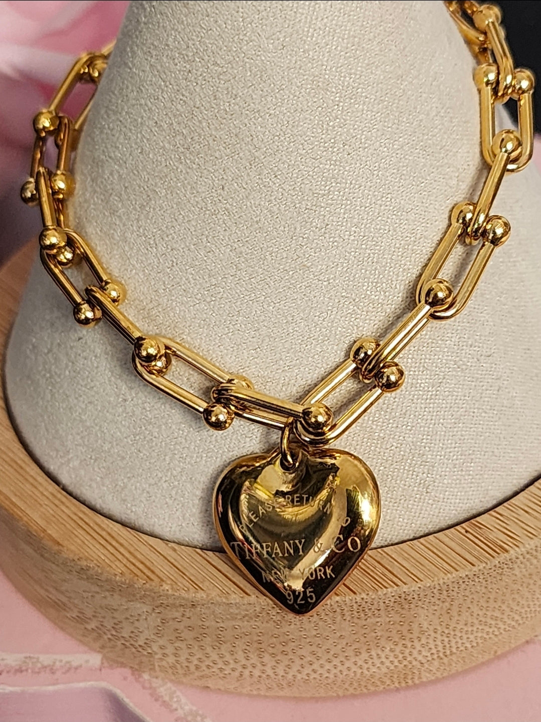 Gold Stainless Steel Fashion Necklace with Earrings Set (ON SALE)