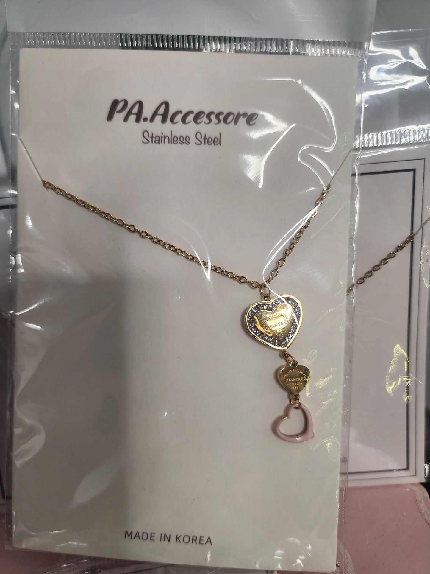 Gold Stainless Steel Fashion Necklace with Earrings Set (ON SALE)