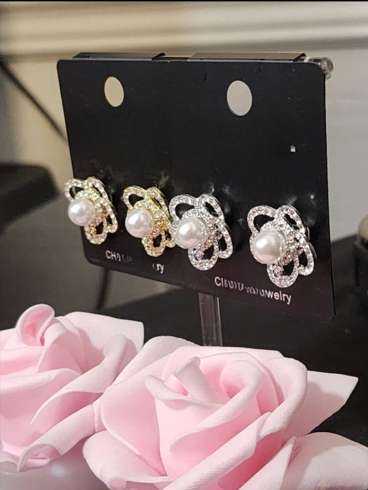 Fashion Flower Post Back Earrings