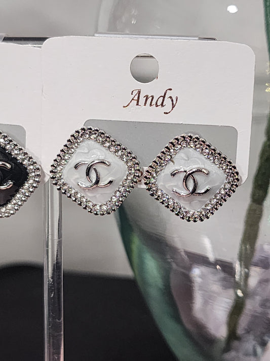 Gold and Silver Square Earrings (ON SALE)