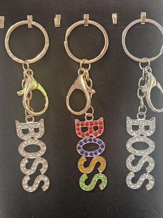 BOSS Gold, Silver or Multi Color Keychains