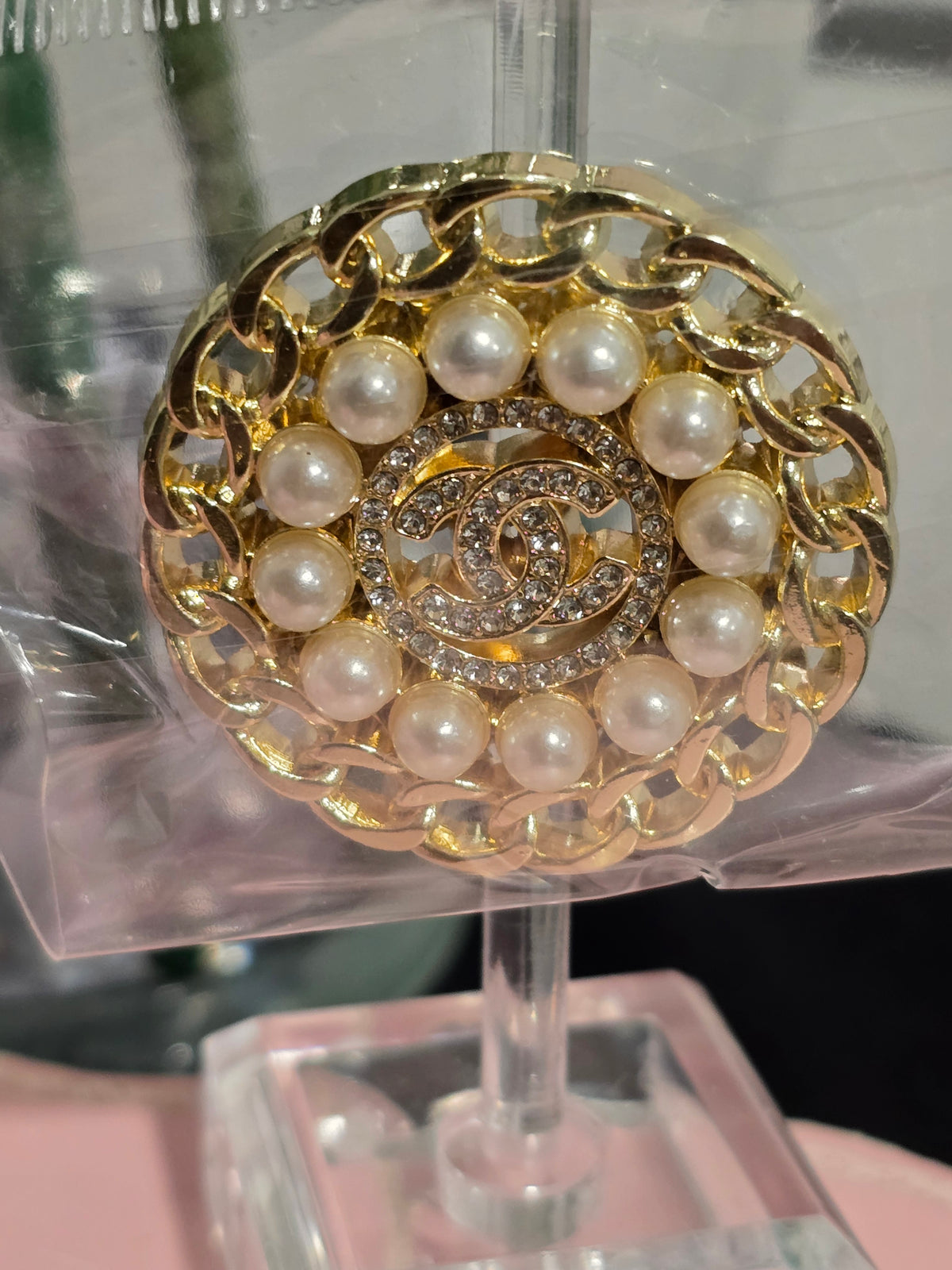 Gold or Silver Rhinestone Brooches (Handmade)