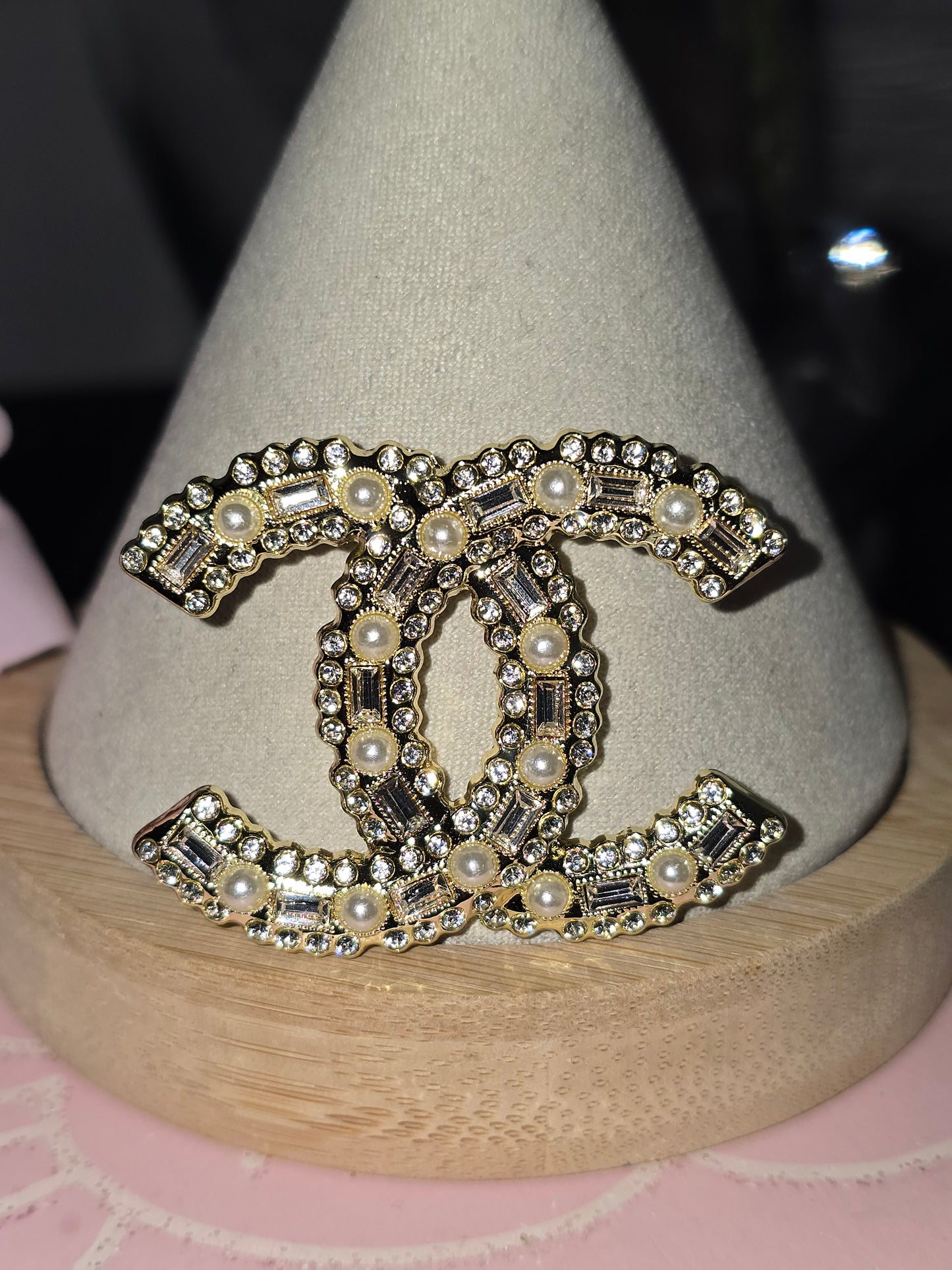 Gold or Silver Rhinestone Brooches (Handmade)