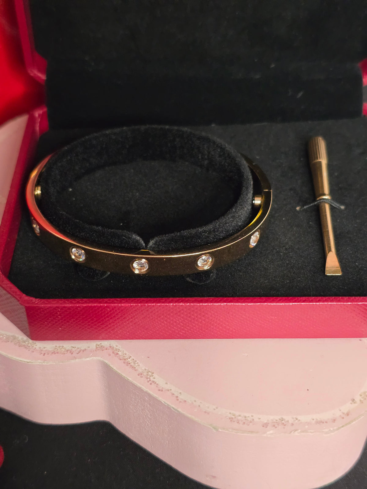 Gold, Silver or Rose Gold Stainless Steel Love Bracelets ALL come with Gift Box,Gift Bag and Soft Jewelry Bag or Earrings (ON SALE)