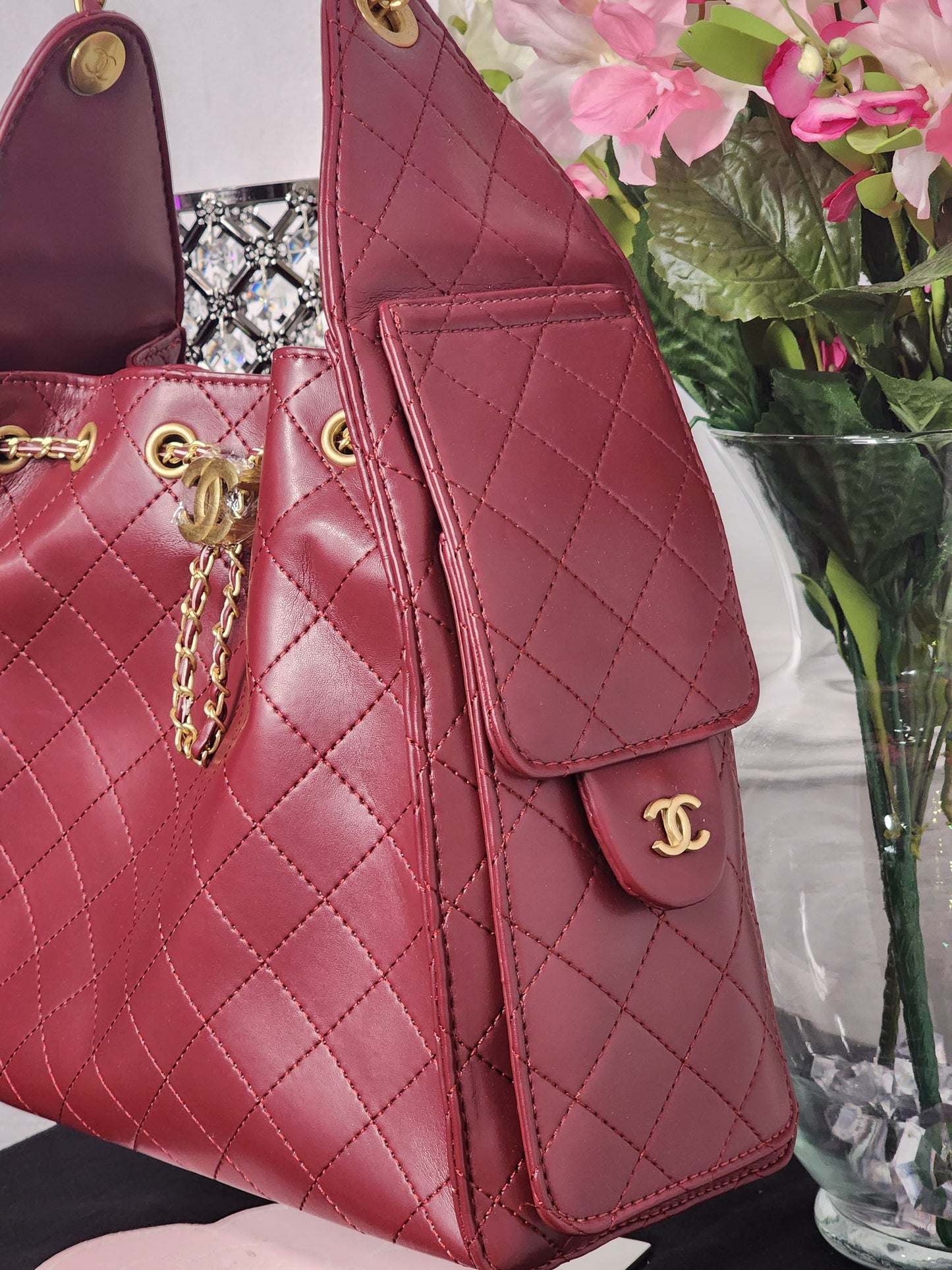 Burgundy Hobo Style Handbag (ON Sale)