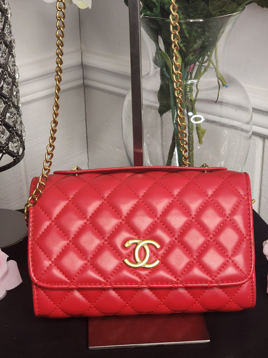 Red with Gold Hardware Handbag