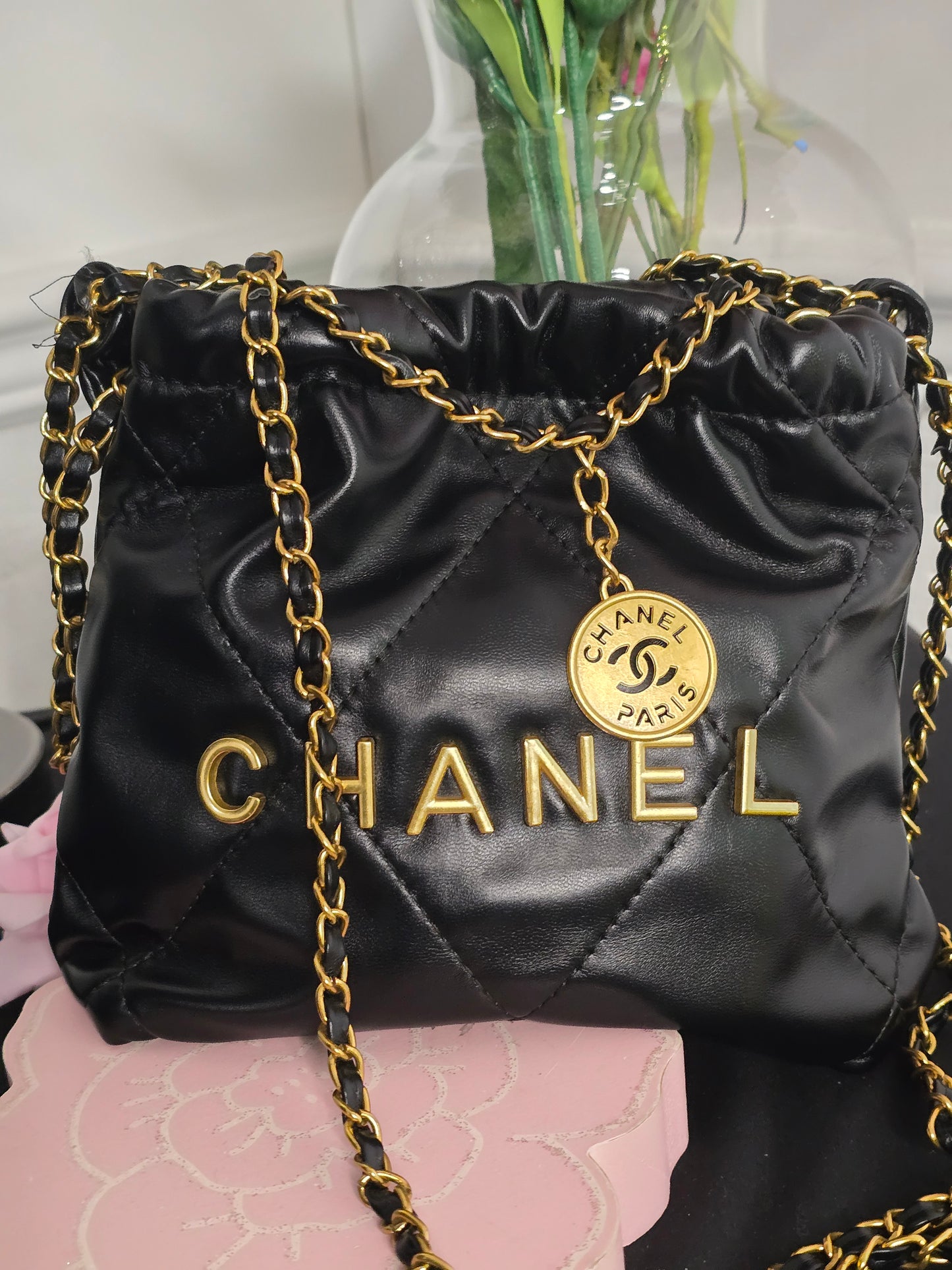 Black with Gold Hardware Hobo Style Handbag (24hrs FLASH SALE ends Thursday)