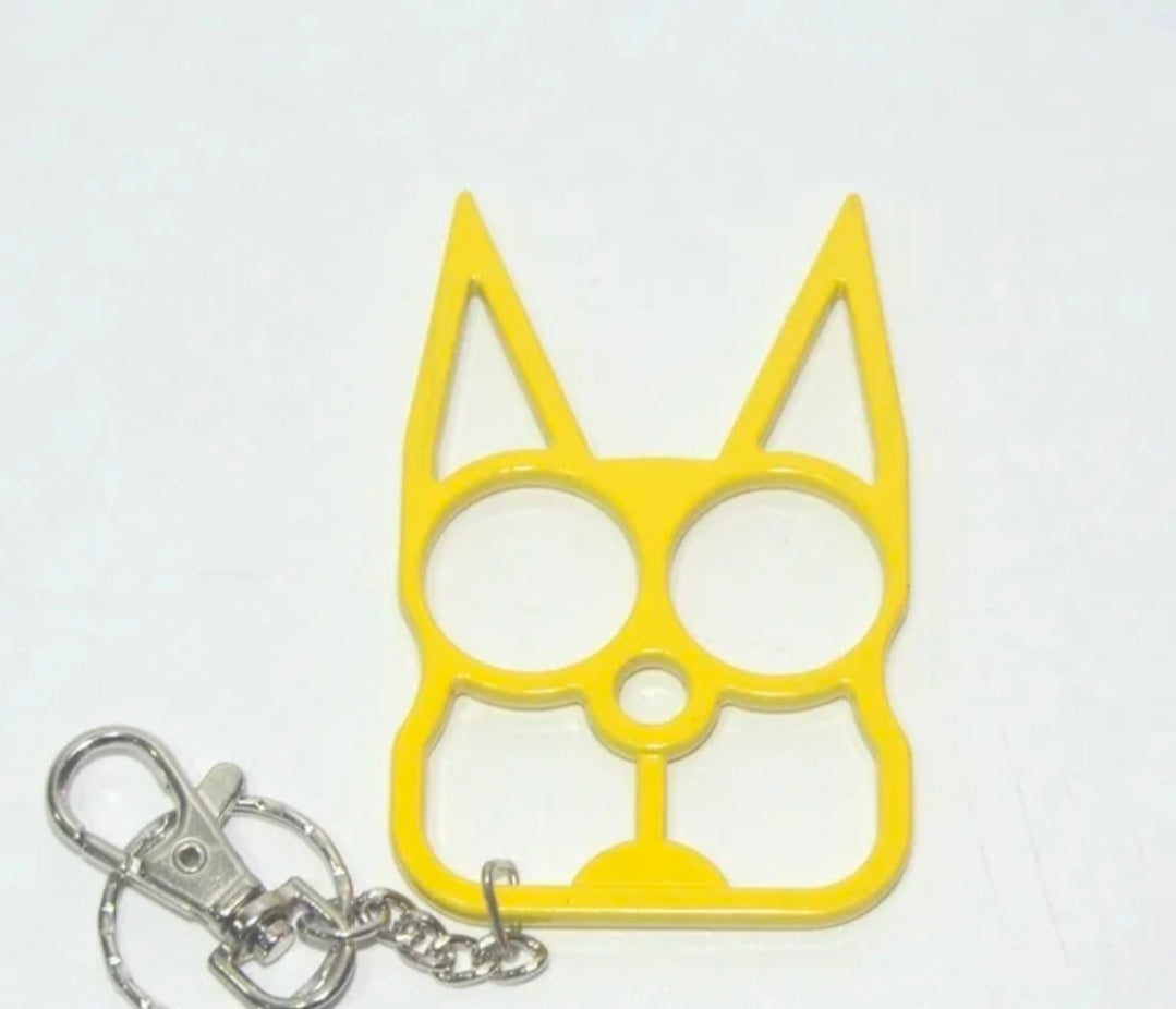 Safety Cat Keychains (Available in Blue, Black, Gold, Pink, Purple, LEOPARD Print, with or without Rhinestones