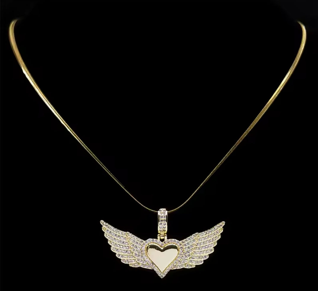 Gold or Silver Angel Wing Stainless Steel Necklaces