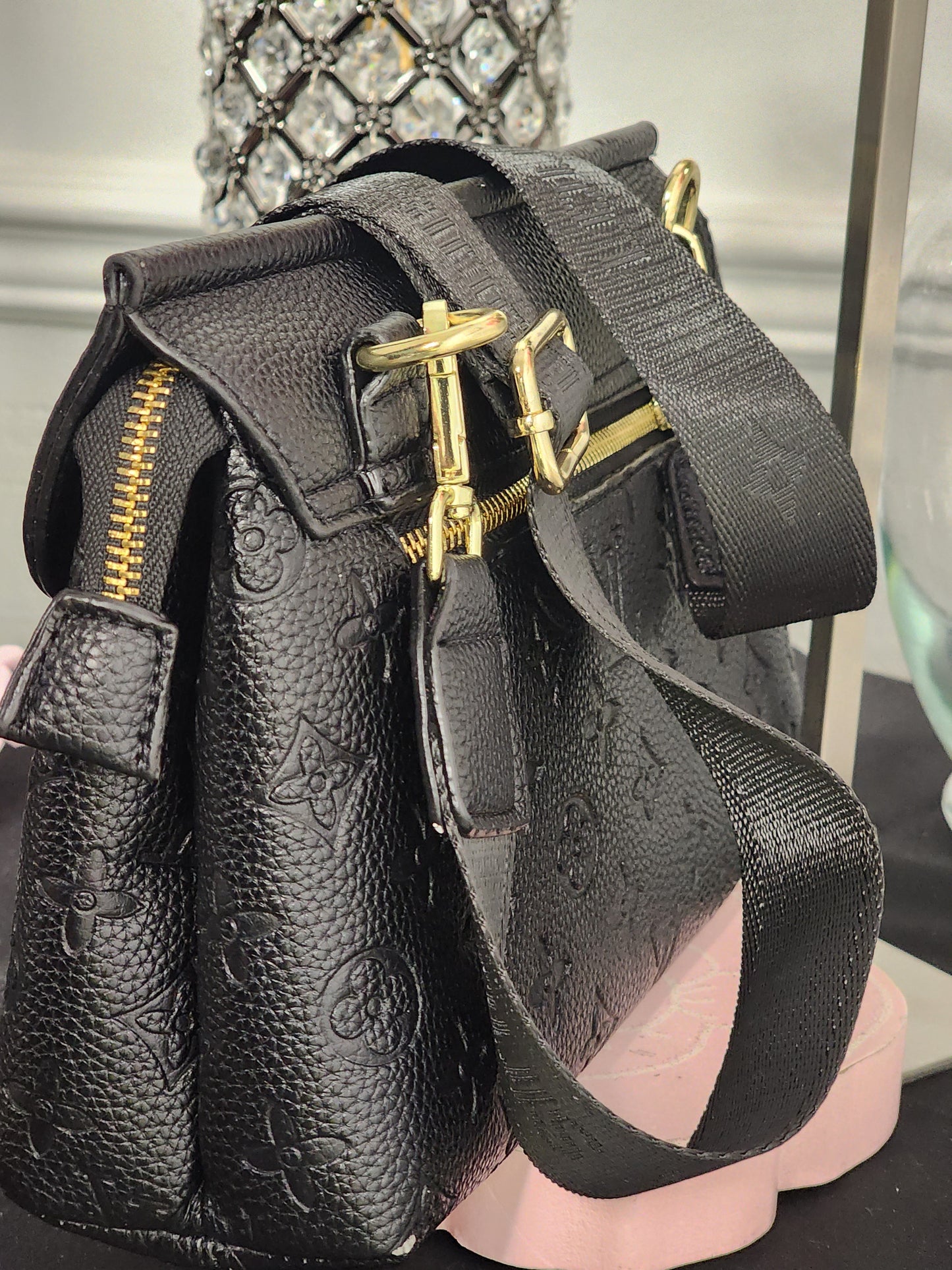 Black Embossed Handbag (Final CLEARANCE SALE)