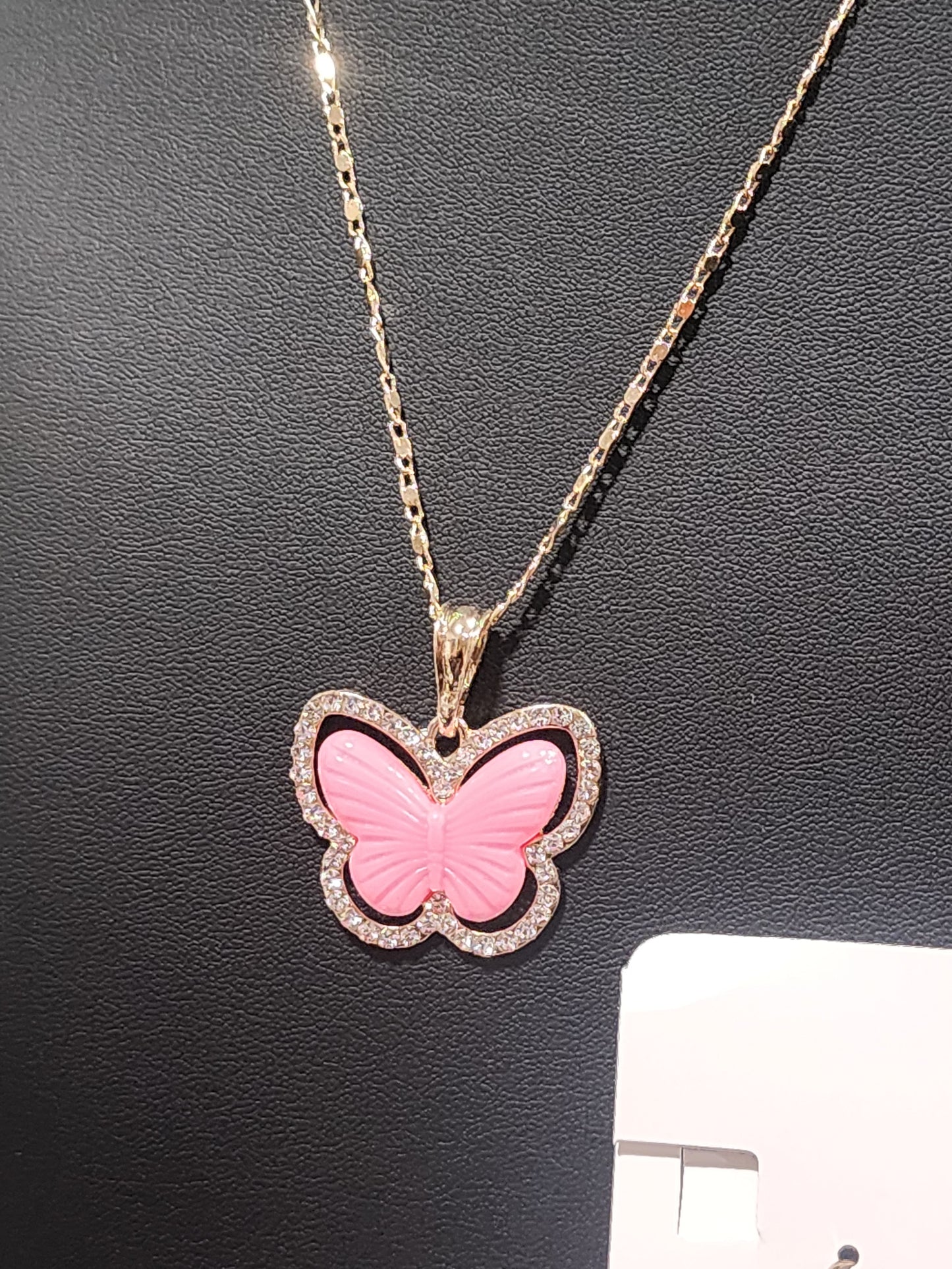 Gold Butterfly Necklace with Earrings Sets