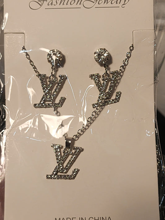 Gold or Silver Necklace with Earrings Sets