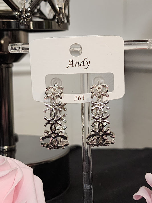 Fashion Novelty Silver Hoop Earrings