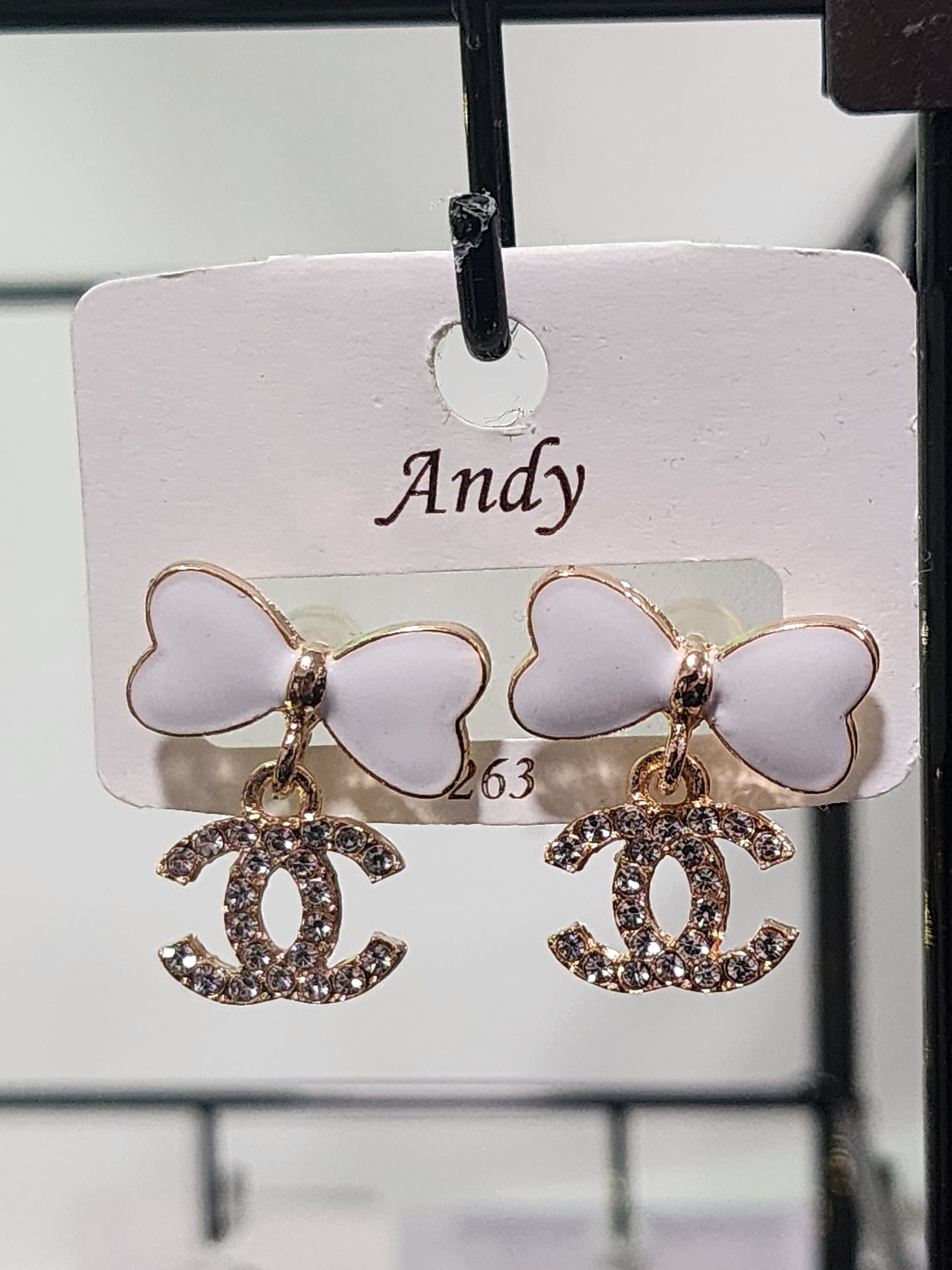 Gold and Silver Fashion Bow Pearl Drop or Heart Earrings