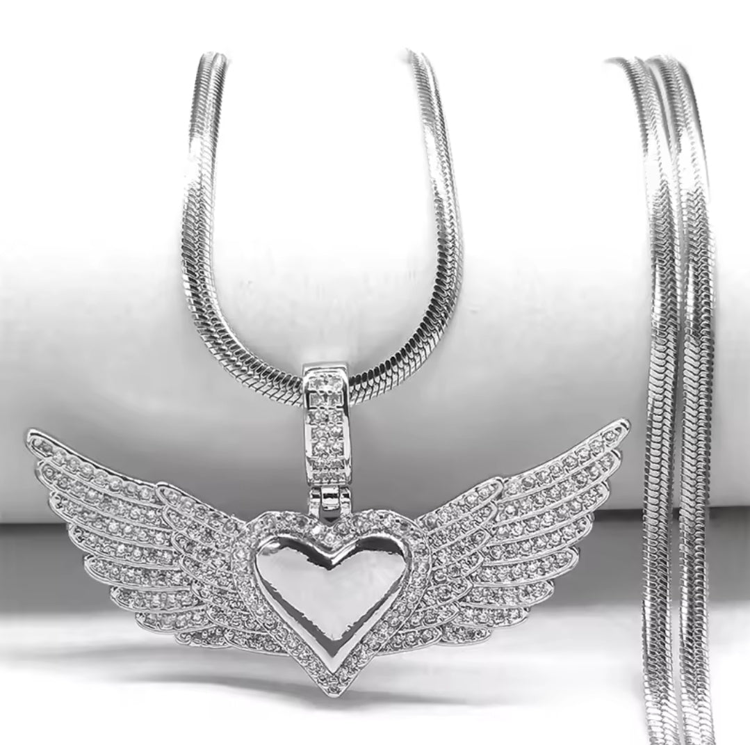 Gold or Silver Angel Wing Stainless Steel Necklaces