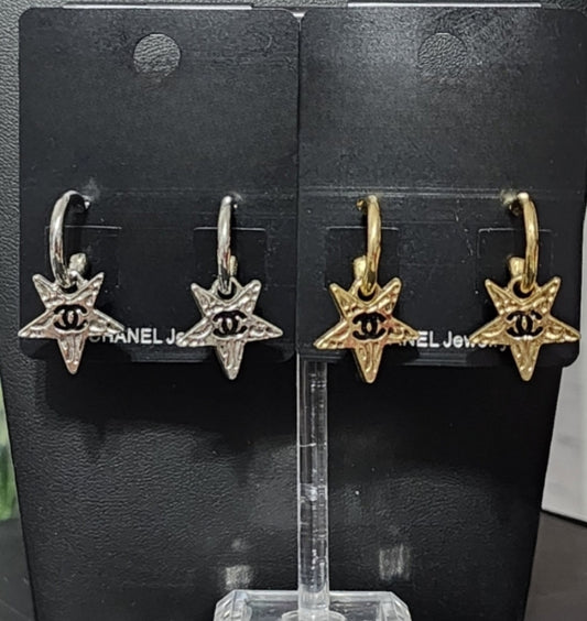 Gold or Silver Star Earrings