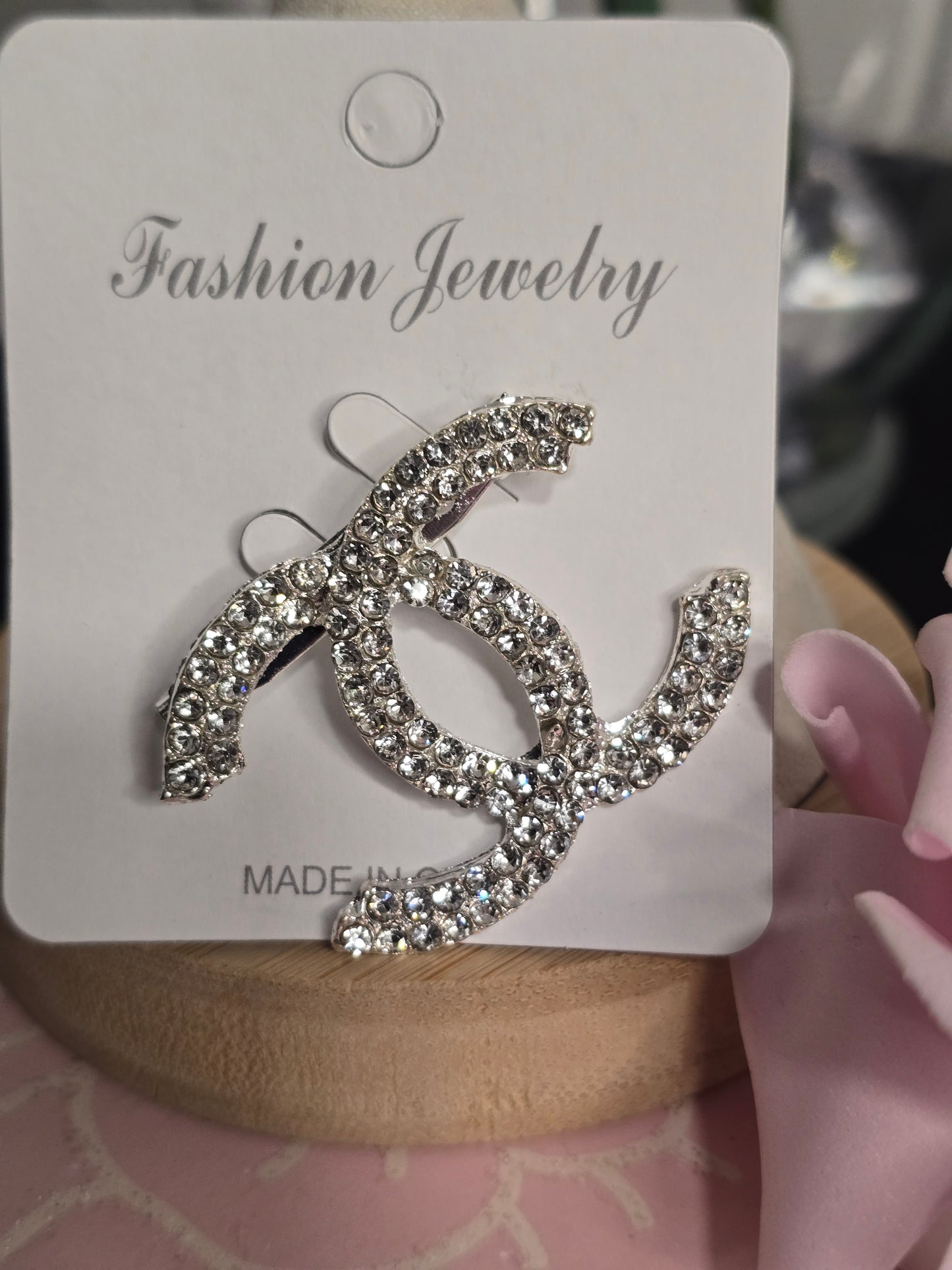 Gold or Silver Rhinestone Brooches (Handmade)