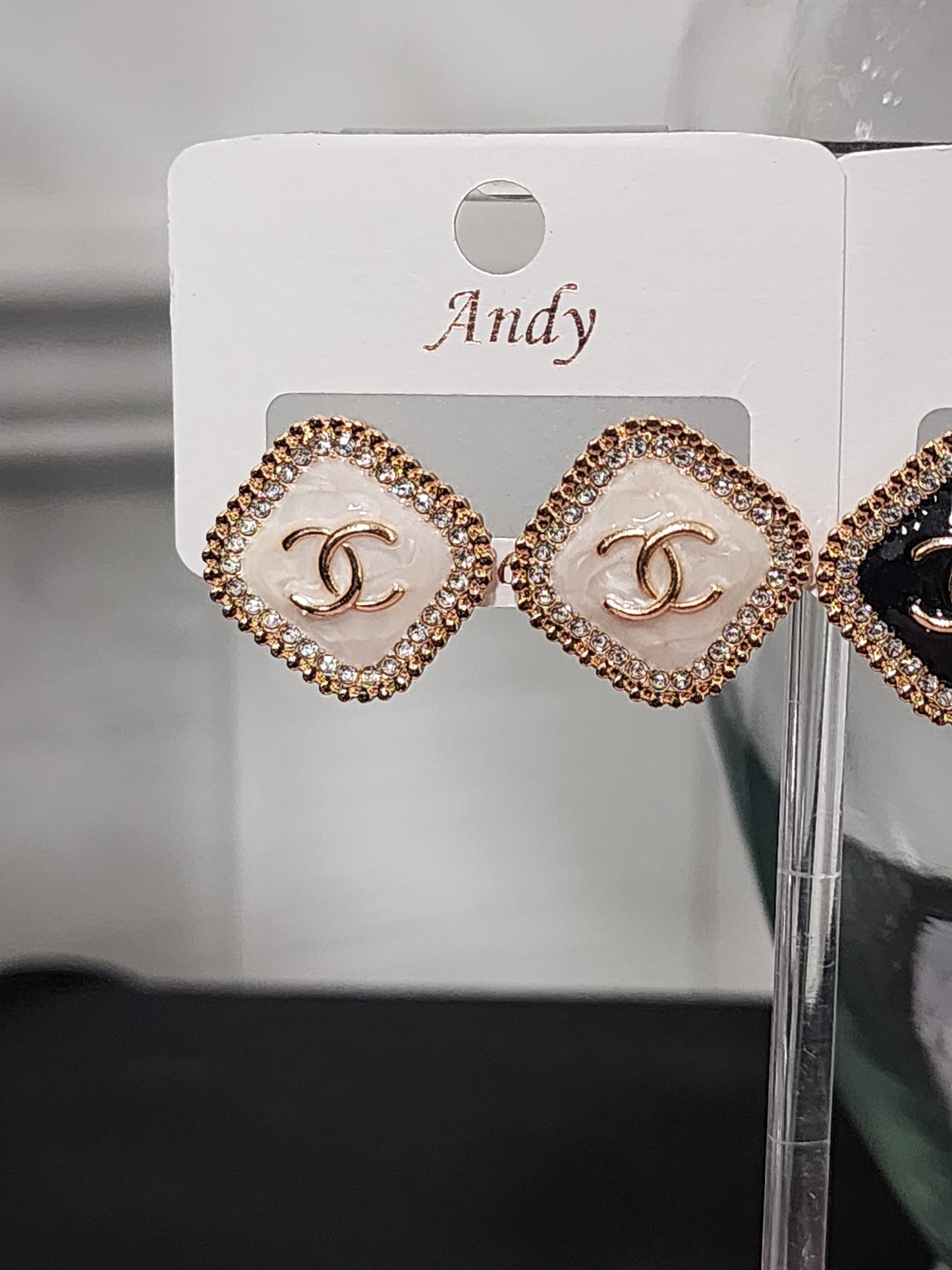 Gold and Silver Square Earrings (ON SALE)