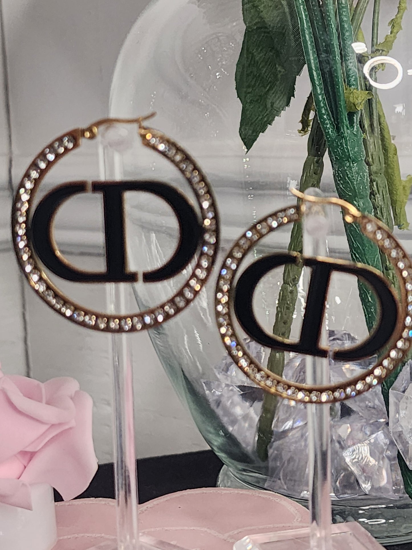 Stainless Steel Hoop Fashion Earrings (Available in Gold or Silver) (ON SALE)