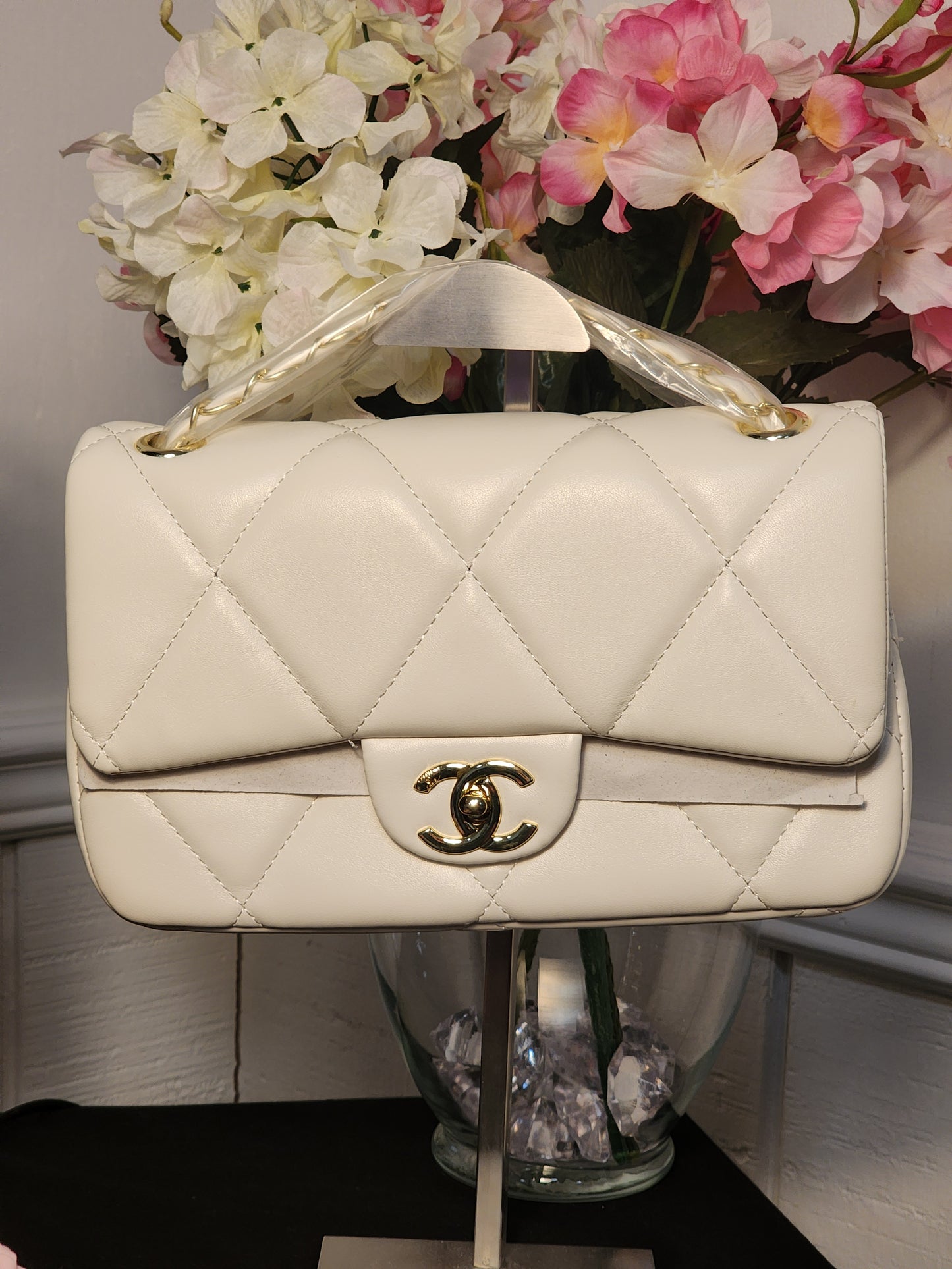 Classy Big Blue Handbag with Wallet Set or a Soft Lambskin Large Quilted Handbags