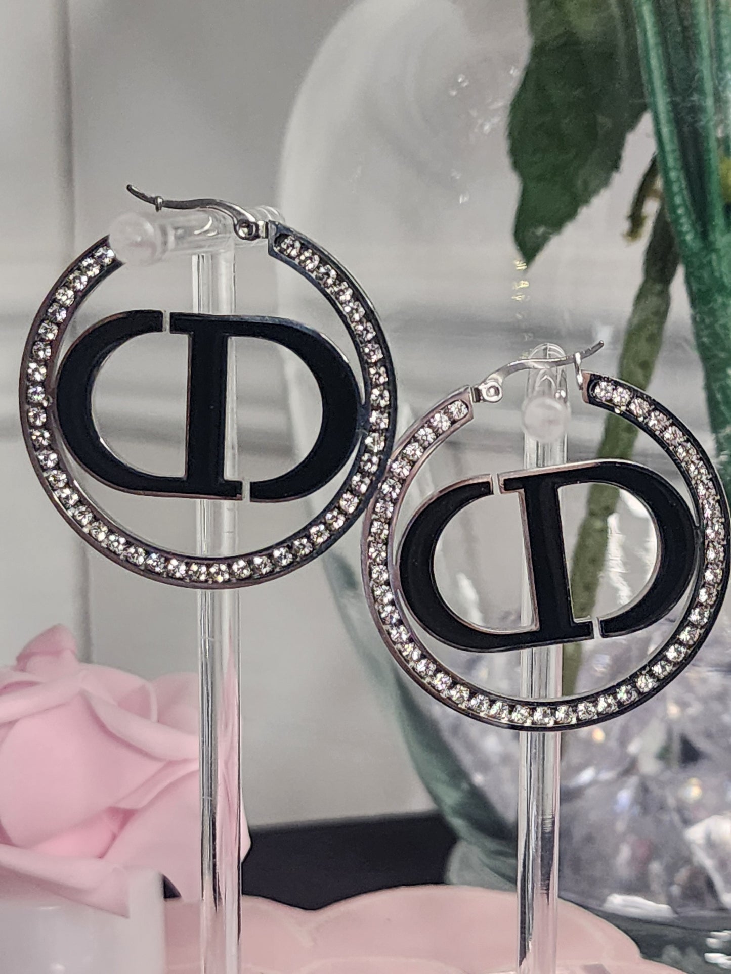 Stainless Steel Hoop Fashion Earrings (Available in Gold or Silver) (ON SALE)