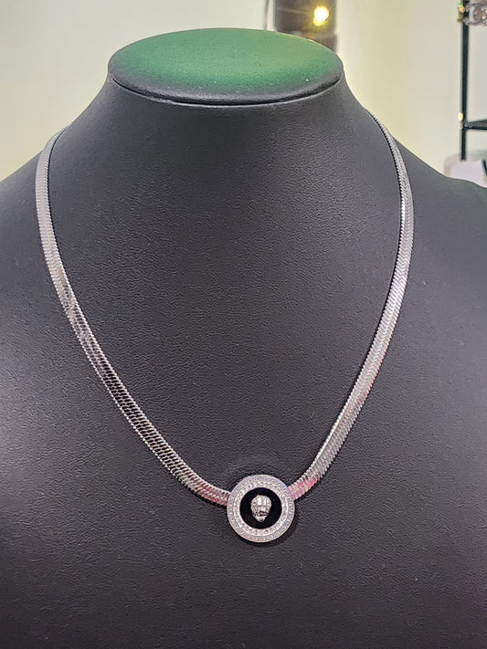Silver Stainless Steel Necklace with Bracelet Set