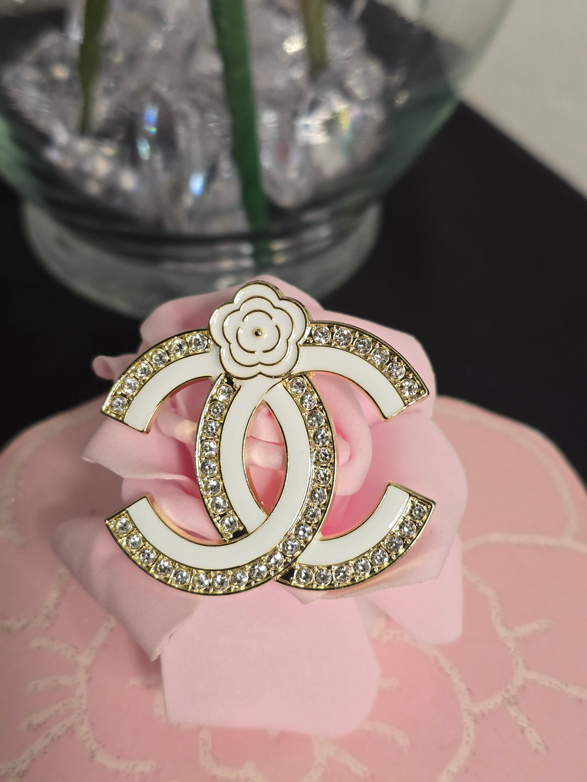 Gold or Silver Rhinestone Brooches (Handmade)
