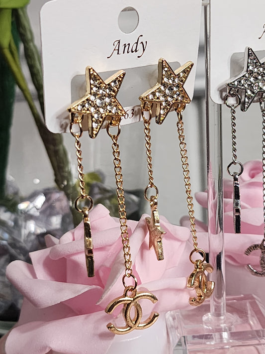 Gold or Silver Shooting Star Earrings