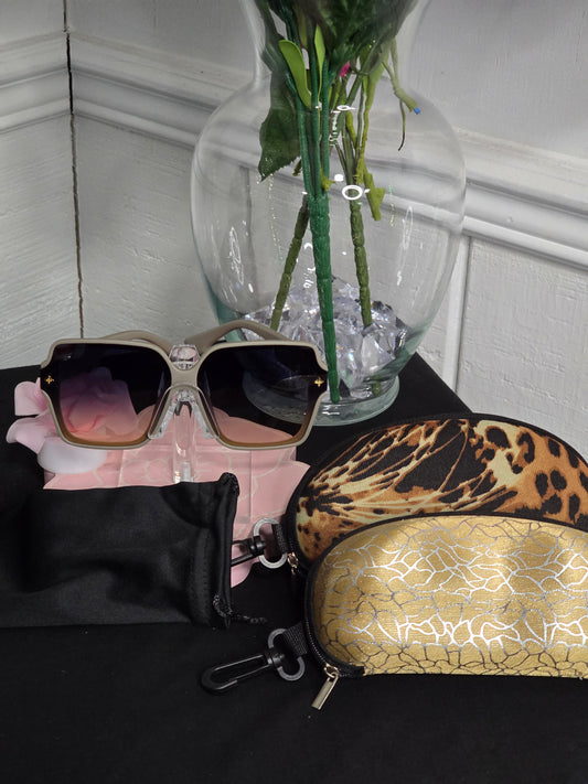 Sunglasses, Soft Bag and Sunglass Case 3 Piece Set (ON SALE)