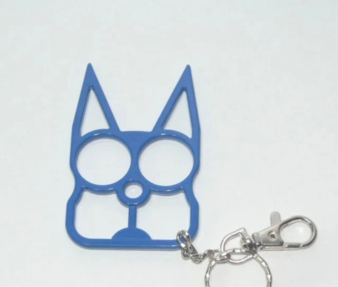 Safety Cat Keychains (Available in Blue, Black, Gold, Pink, Purple, LEOPARD Print, with or without Rhinestones
