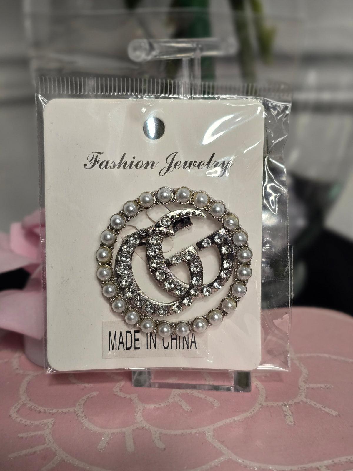 Gold or Silver Rhinestone Brooches (Handmade)