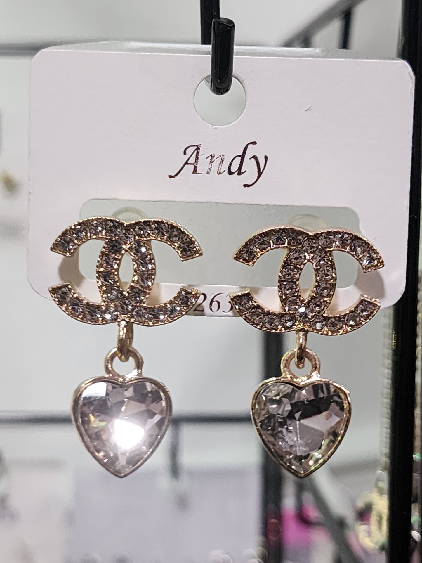 Gold and Silver Fashion Bow Pearl Drop or Heart Earrings