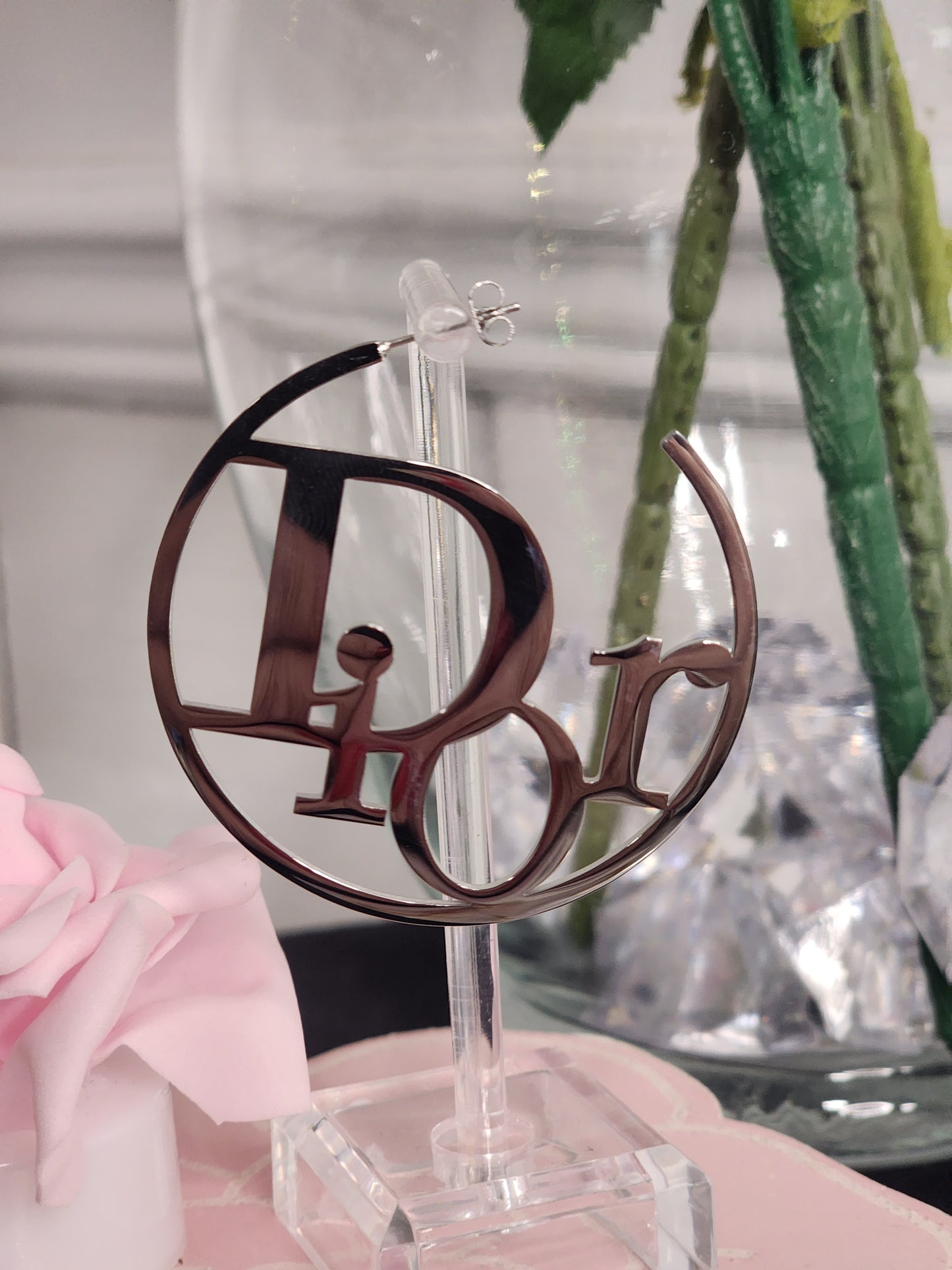Stainless Steel Hoop Fashion Earrings (Available in Gold or Silver) (ON SALE)