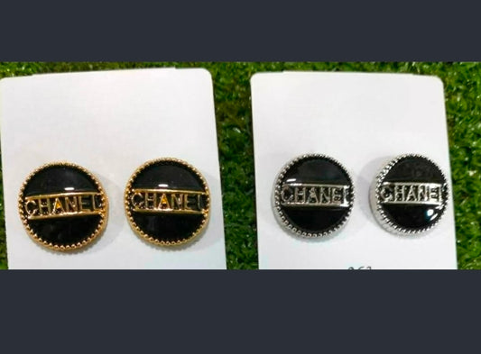 Gold or Silver Button Style Earrings