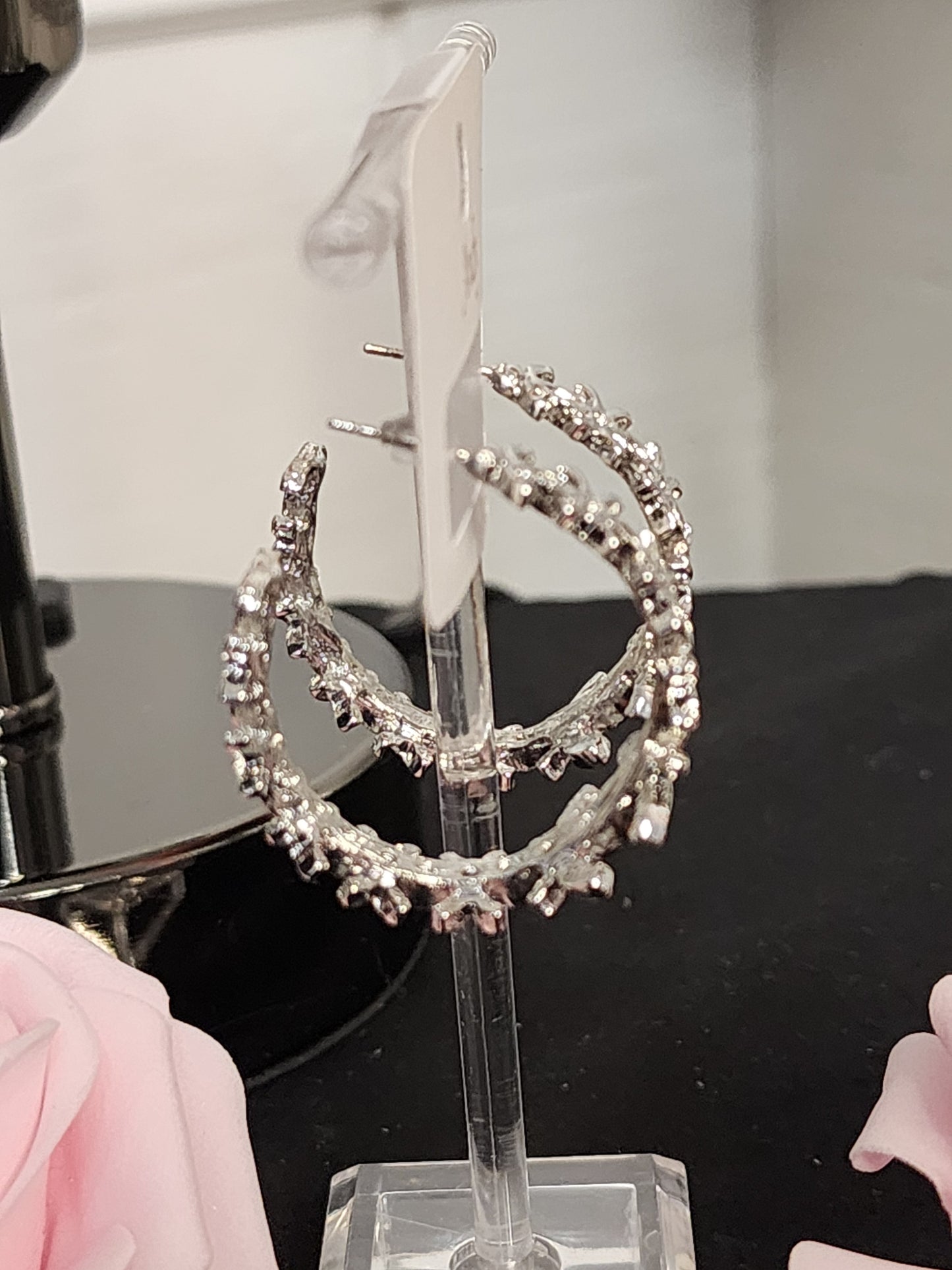 Fashion Novelty Silver Hoop Earrings