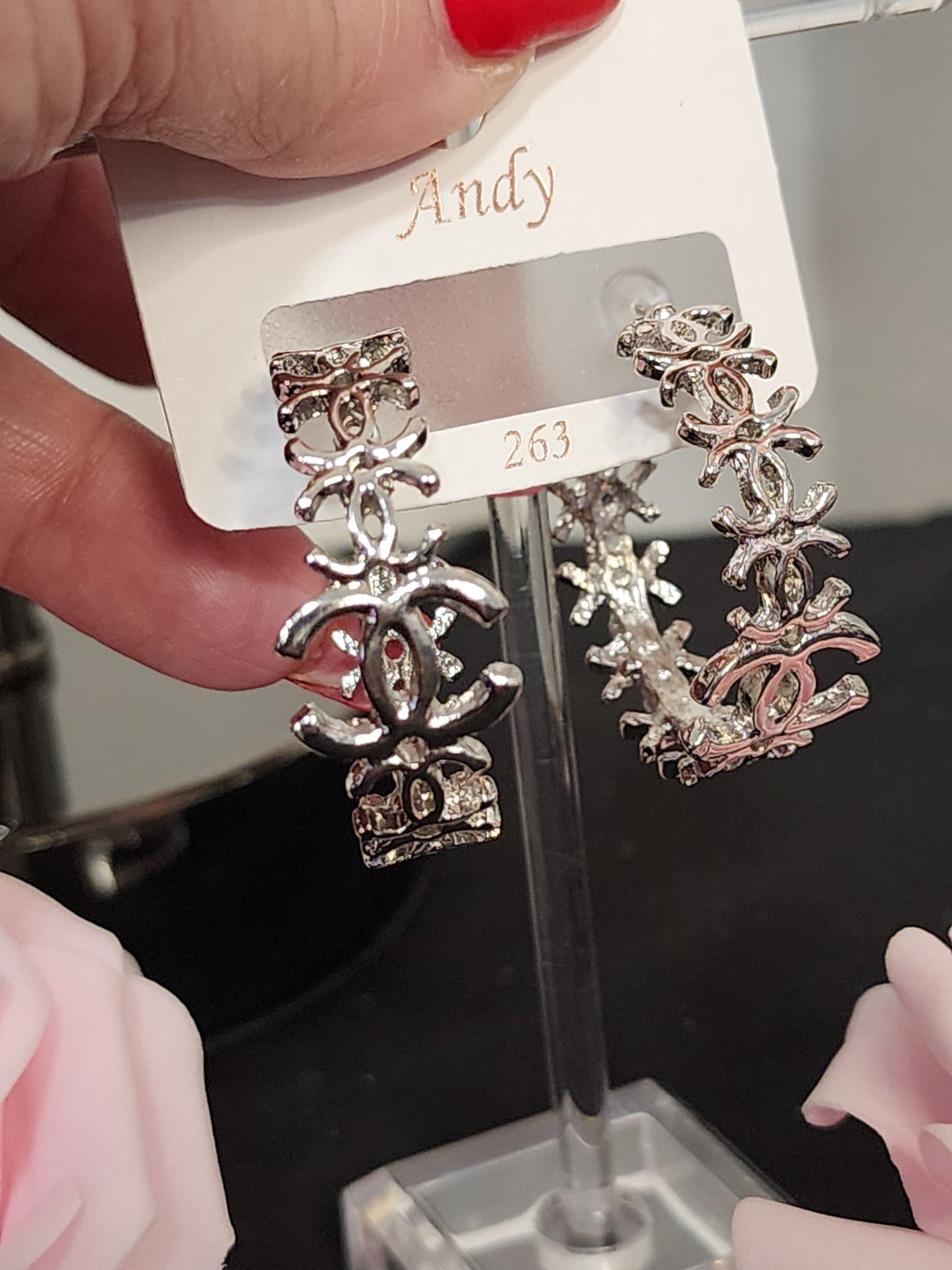 Fashion Novelty Silver Hoop Earrings